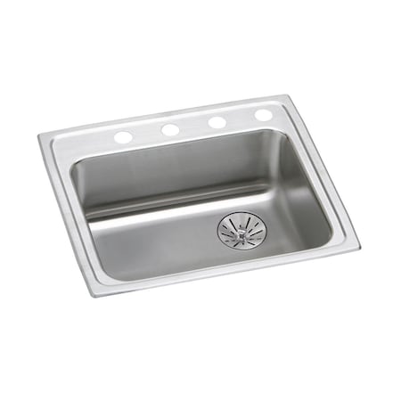 Elkay Lustertone Stainless Steel 25 X 21-1/4 X 6-1/2 Single Bowl Top Mount Ada Sink With Perfect Drain LRAD252165RPD1